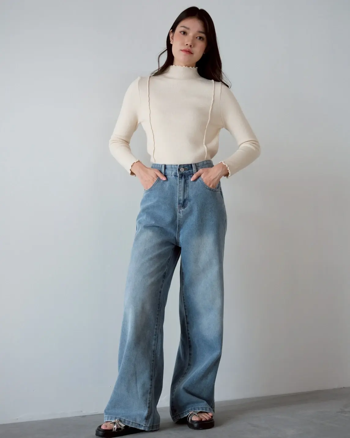 Cesira Denim Pants Kode 173K Medium Blue - Image 2