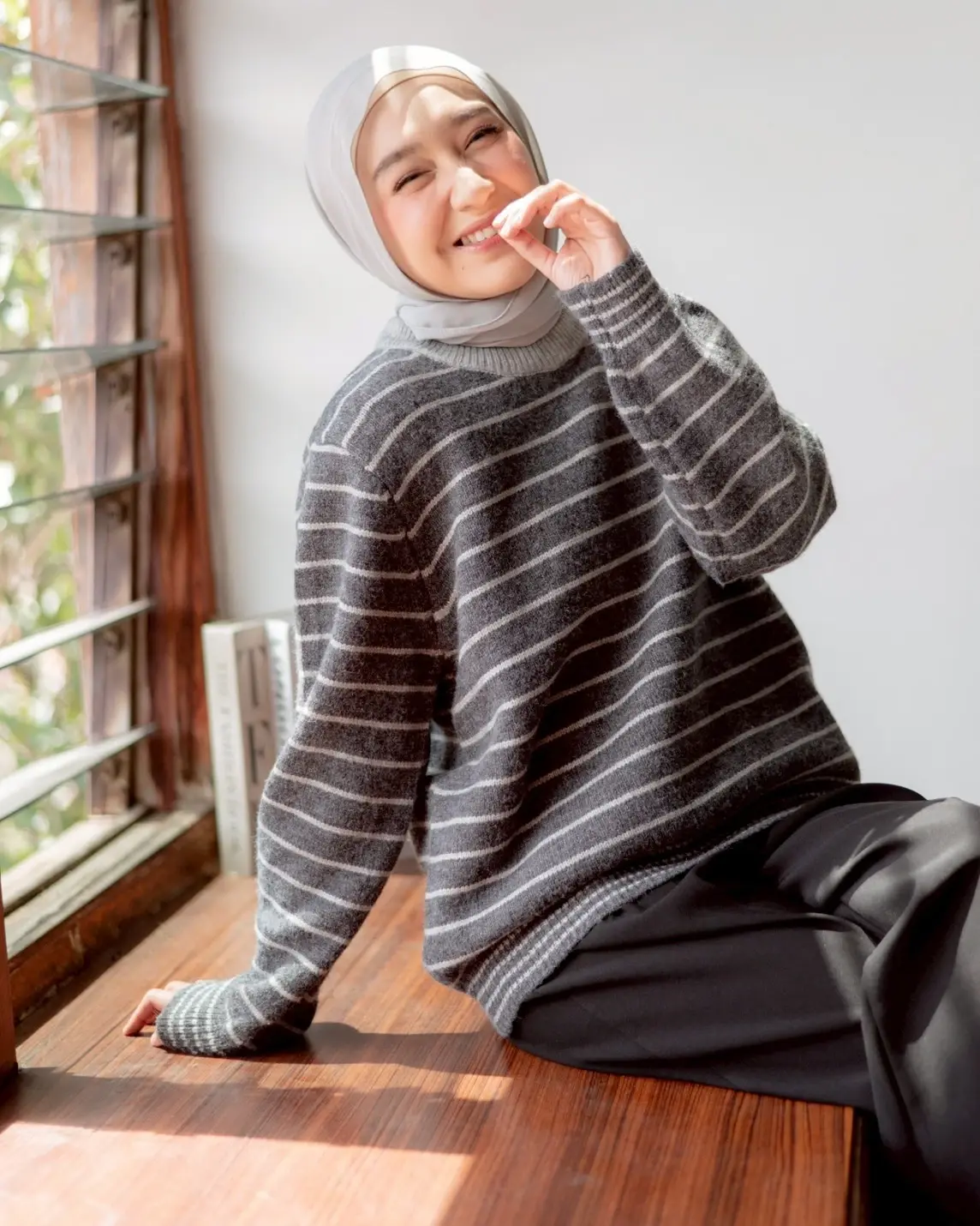 Qirena Stripe Longsleeve Kode 133J Dark Grey - Image 3