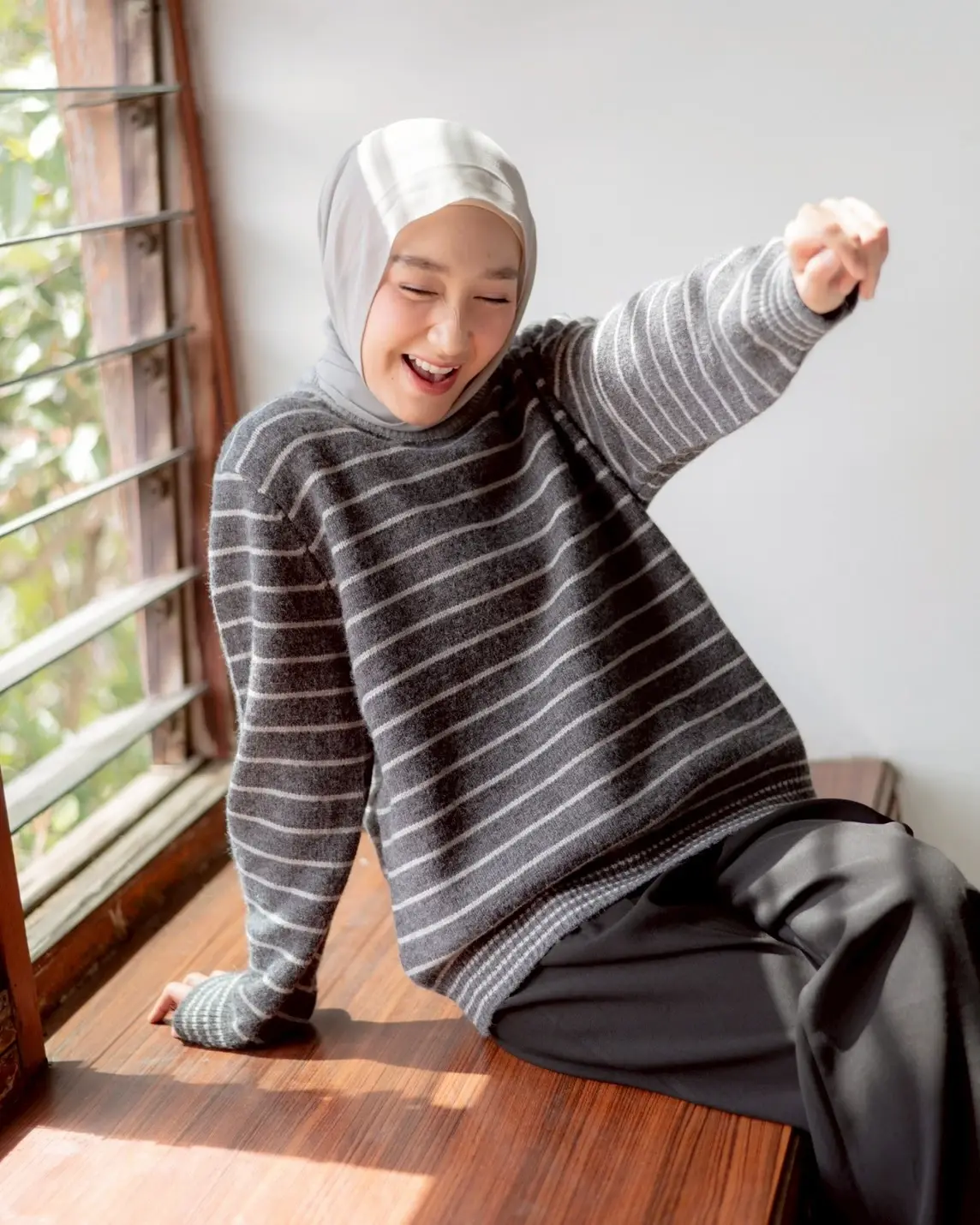 Qirena Stripe Longsleeve Kode 133J Dark Grey - Image 4