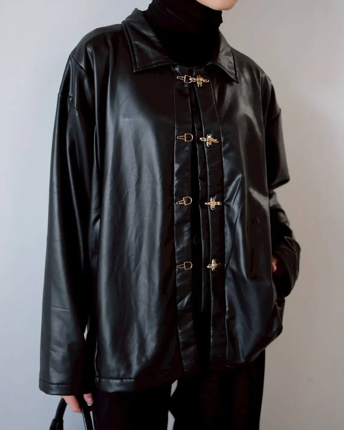 Zelie Leather Jacket Black - Image 2