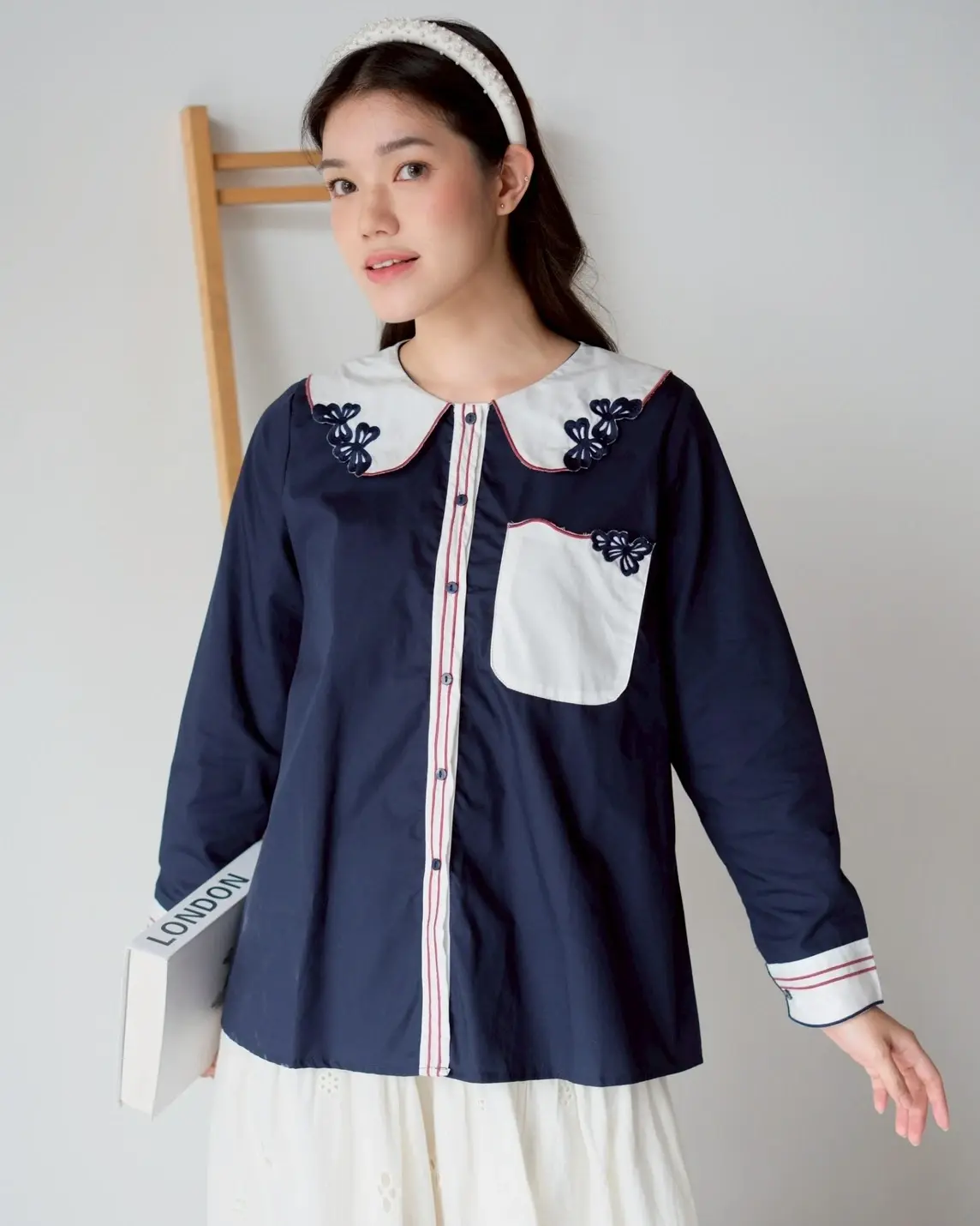 Steliza Shirt Kode 20405 Navy - Image 2