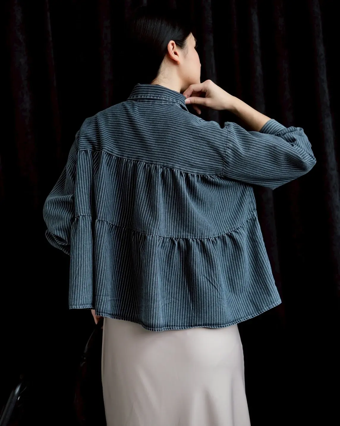 Wilda Denim Shirt Dark Grey Small - Image 3