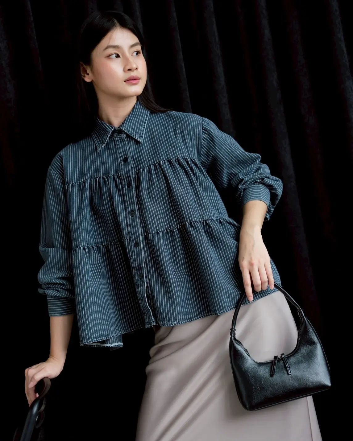 Wilda Denim Shirt Dark Grey Small - Image 2