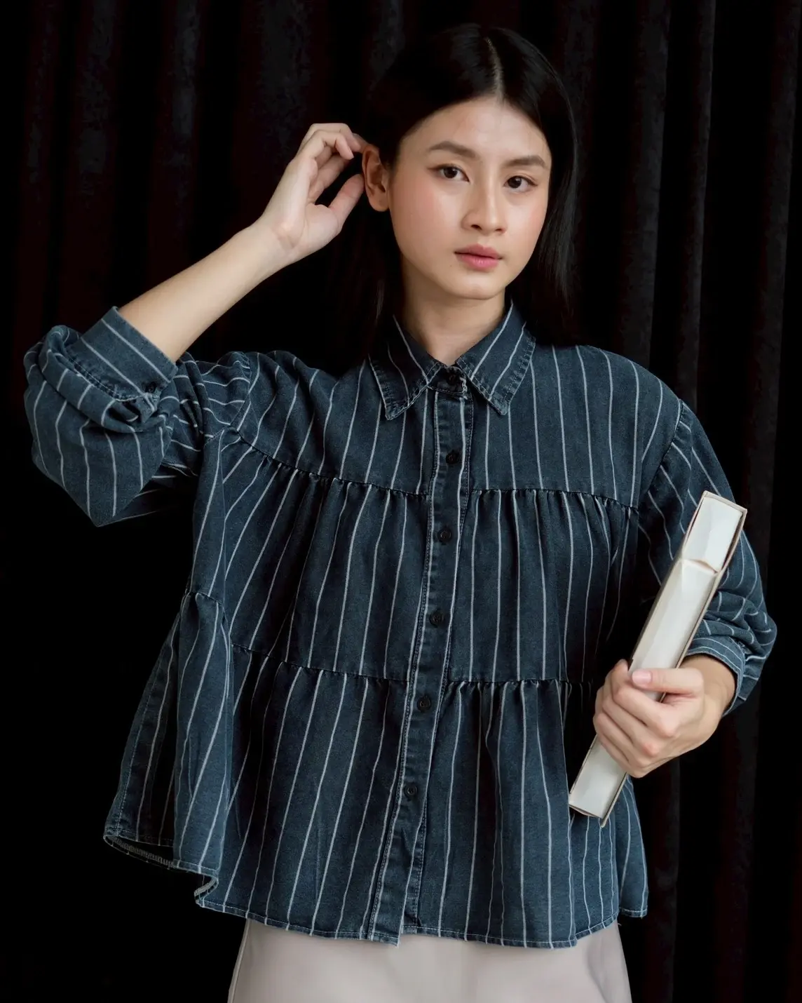 Wilda Denim Shirt Dark Grey Big - Image 2