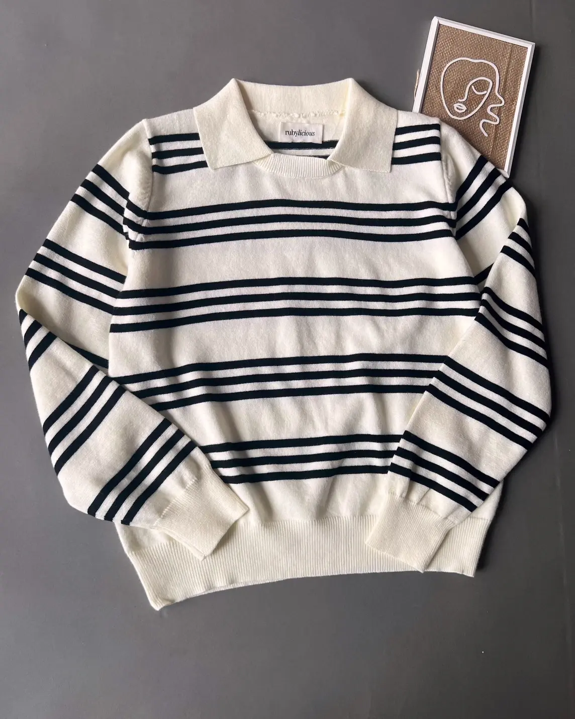 Wyeta Stripe Longsleeve Kode 321J Broken White