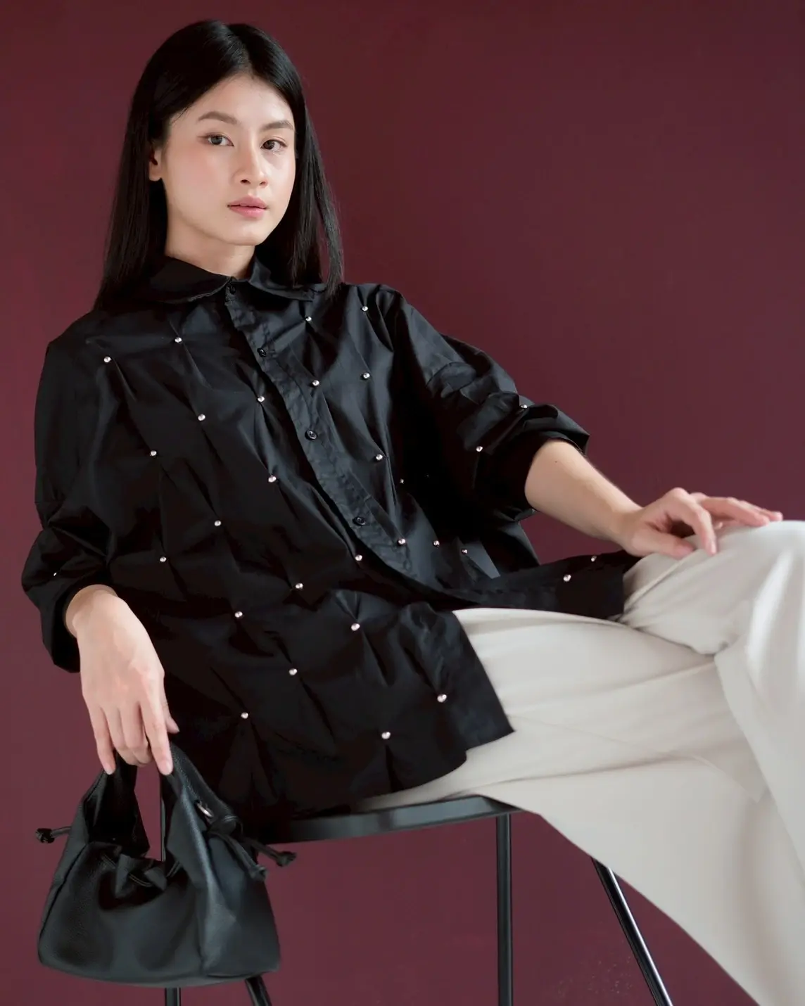 Zivah Oversize Shirt Black - Image 3