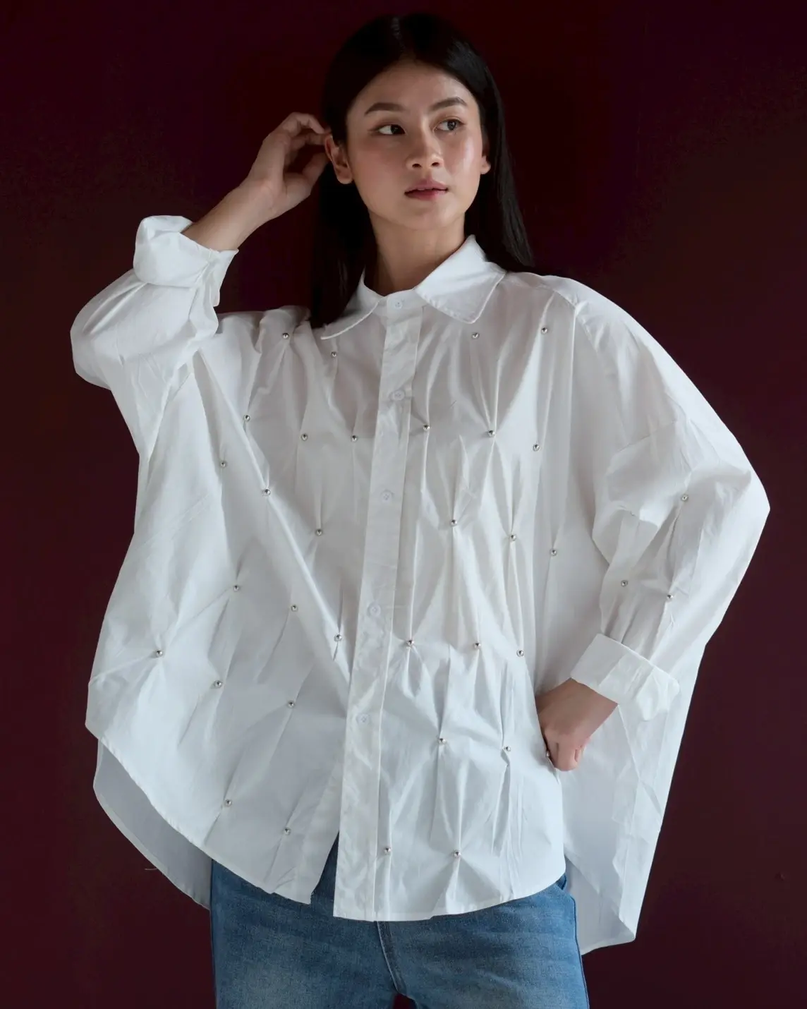 Zivah Oversize Shirt Broken White - Image 3