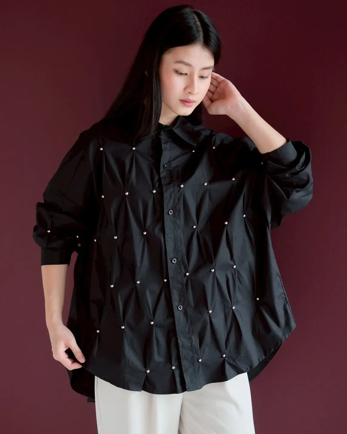 Zivah Oversize Shirt Black - Image 2