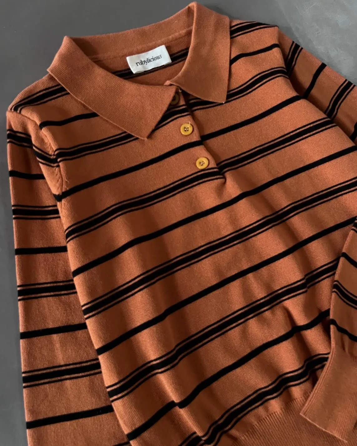Cedra Stripe Longsleeve Kode 177K Terracotta