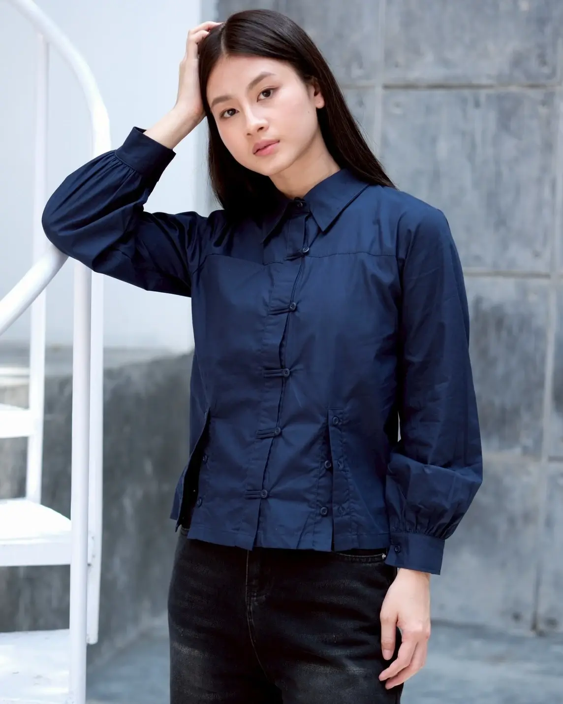 Grandpa Carine Shirt Navy