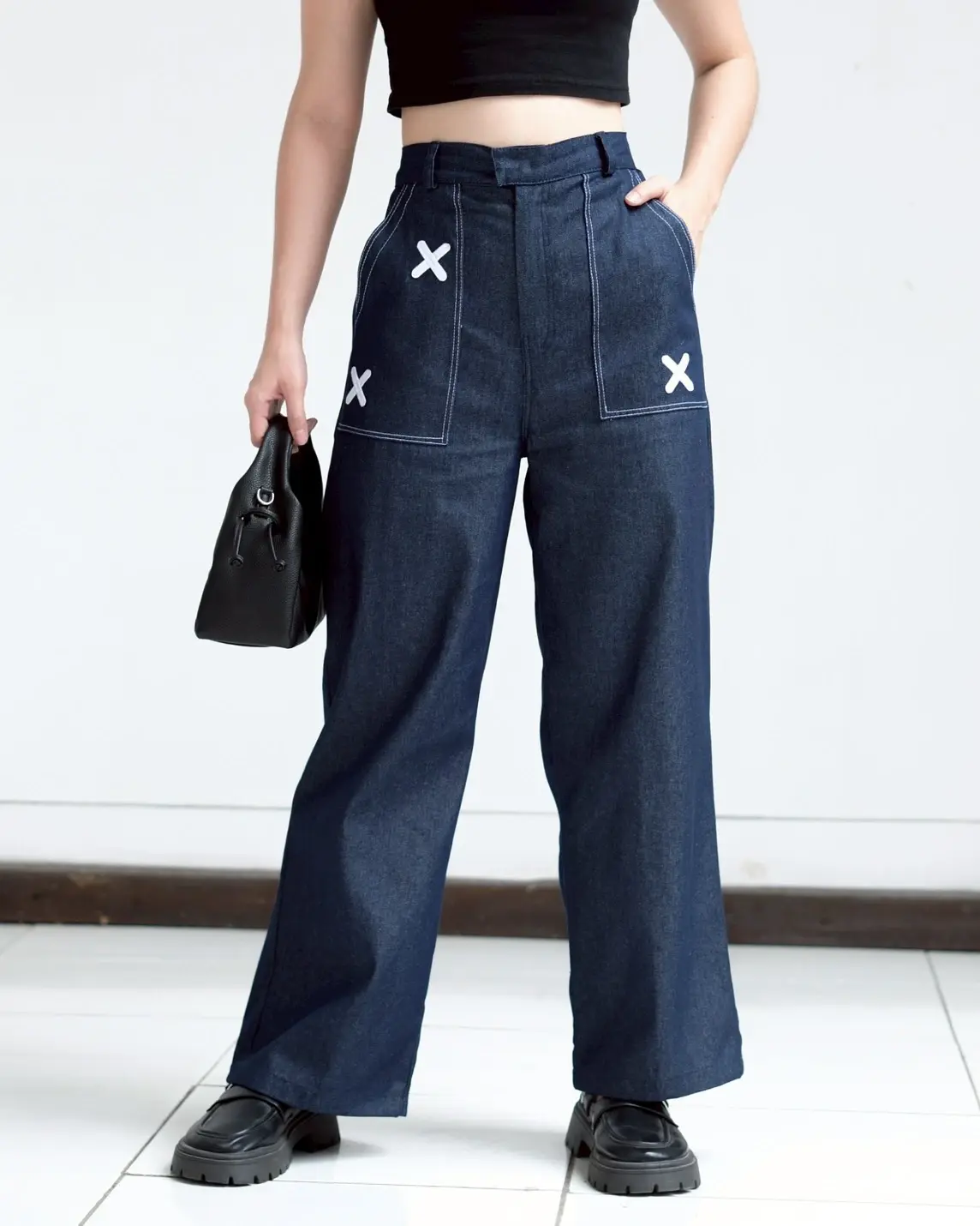 Dasa Denim Pants Dark Blue - Image 3