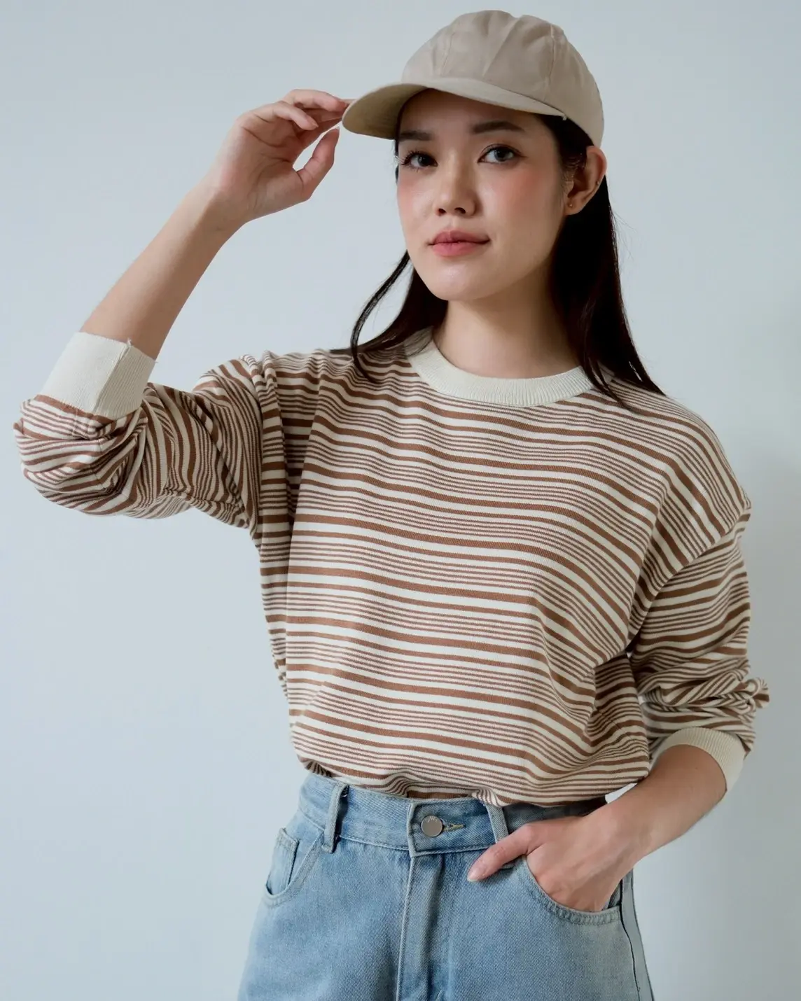 Inola Stripe Longsleeve Kode 212L bw-brown