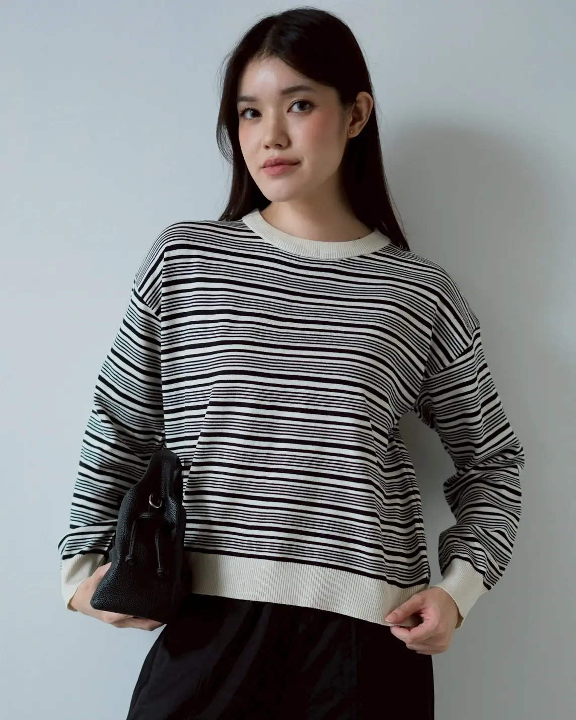 Inola Stripe Longsleeve Kode 212L bw-black
