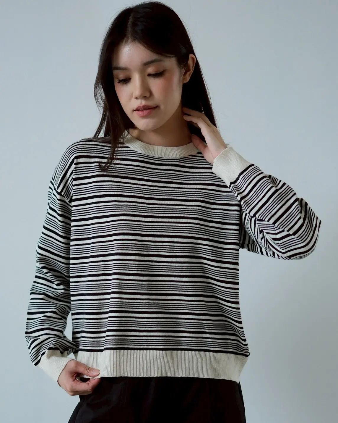 Alternative view of Inola Stripe Longsleeve Kode 212L bw-black