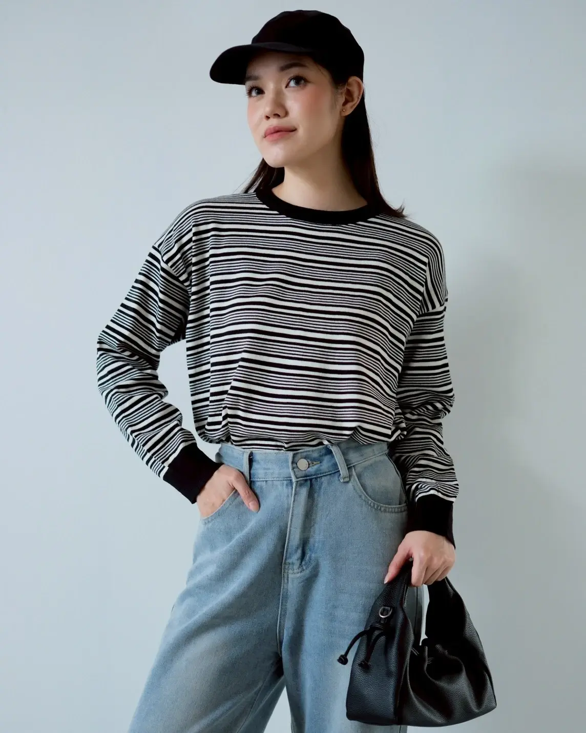 Inola Stripe Longsleeve Kode 212L black-bw