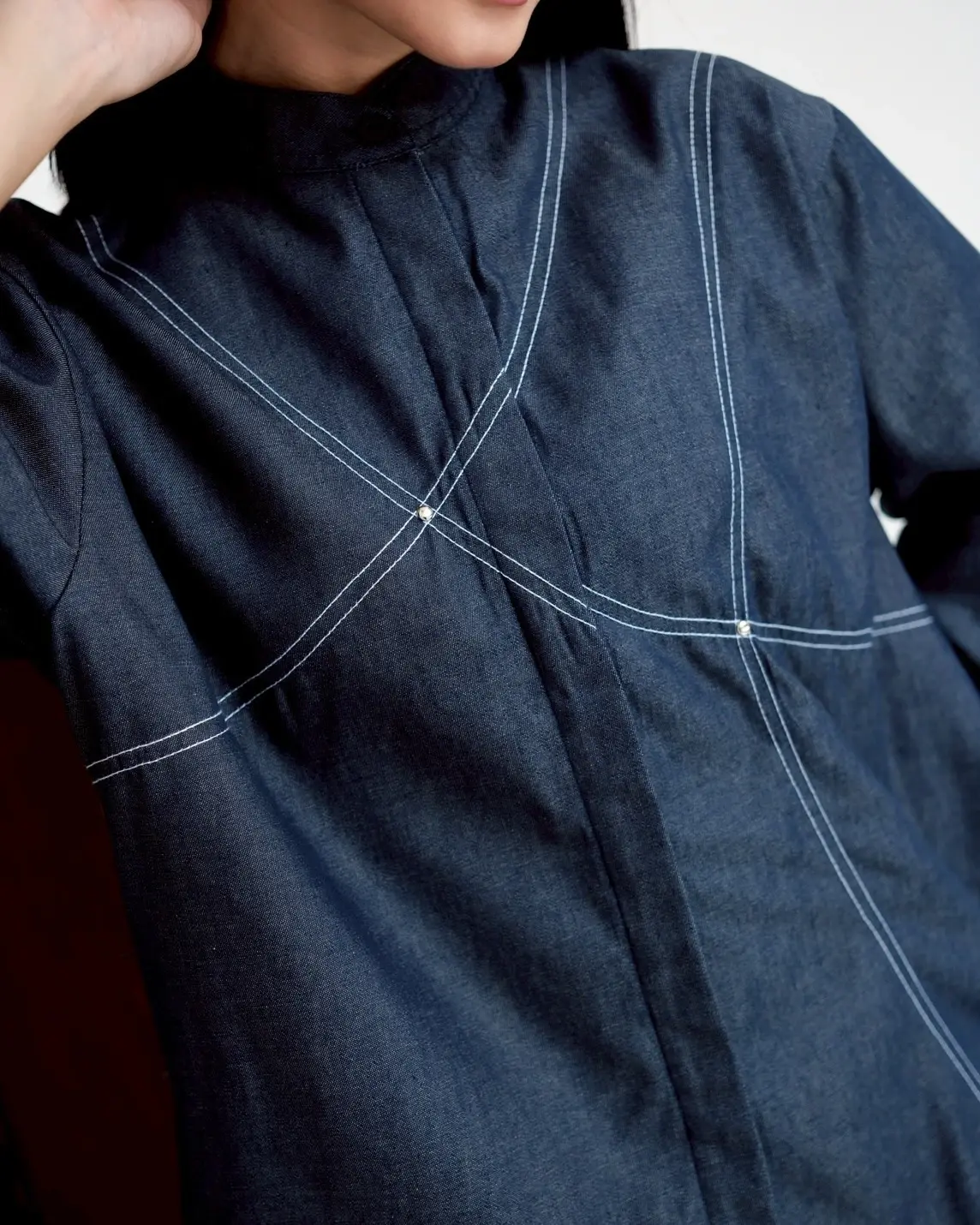 Miwa Denim Shirt Dark Blue - Image 4