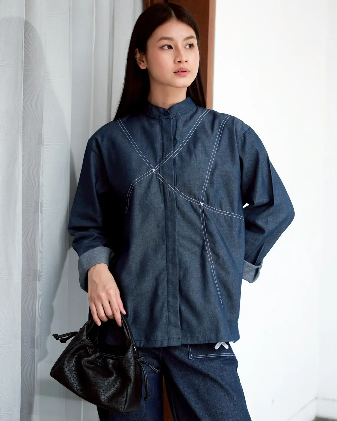 Miwa Denim Shirt Dark Blue