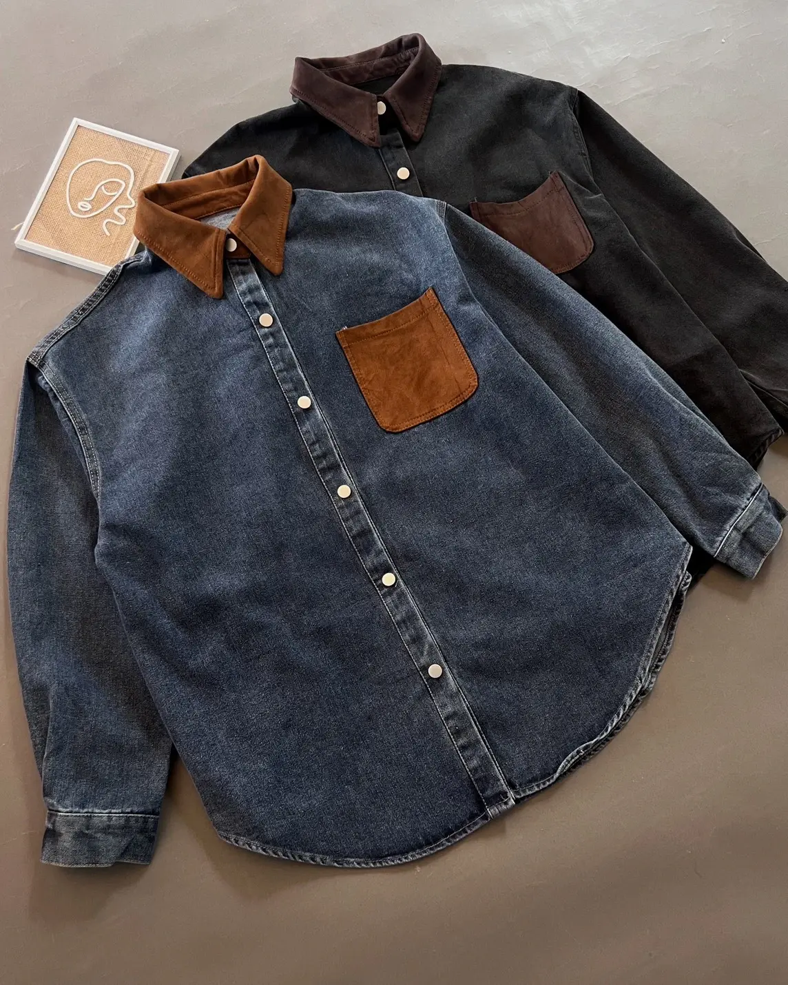 Qayla Denim Shirt Kode 213L Dark Grey - Image 2