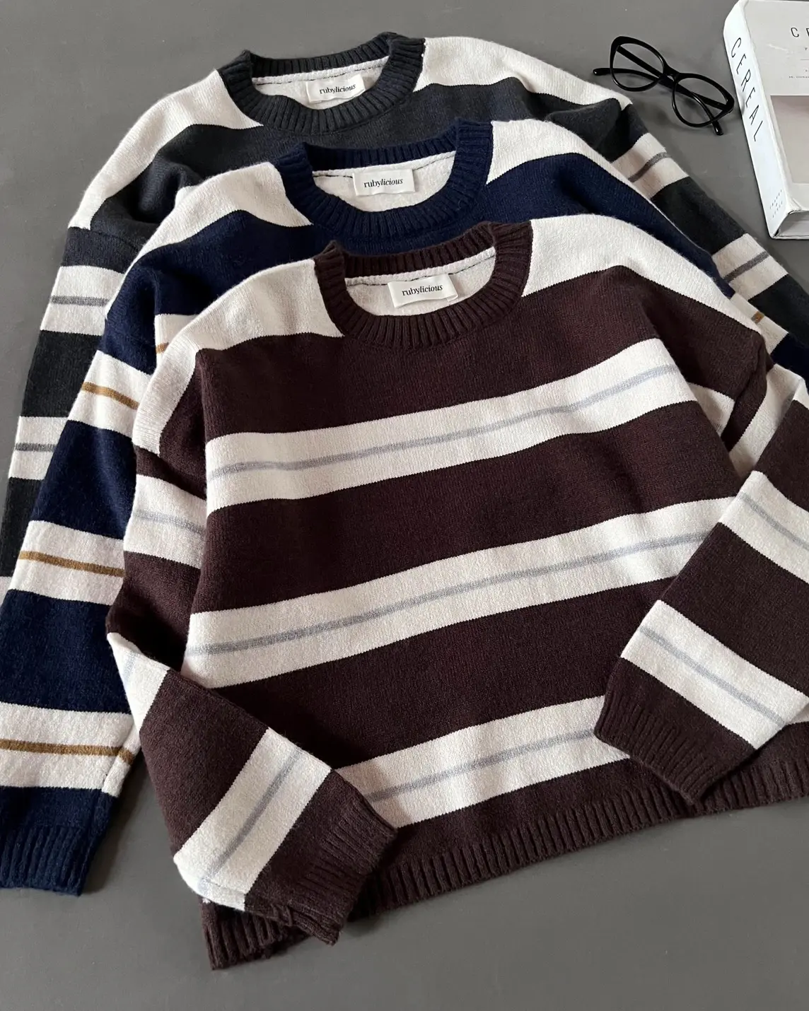Sabela Stripe Longsleeve Kode 183K Coffee - Image 2