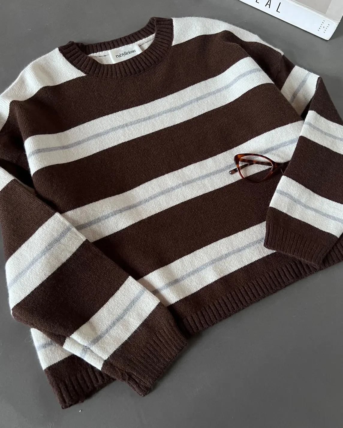 Sabela Stripe Longsleeve Kode 183K Coffee