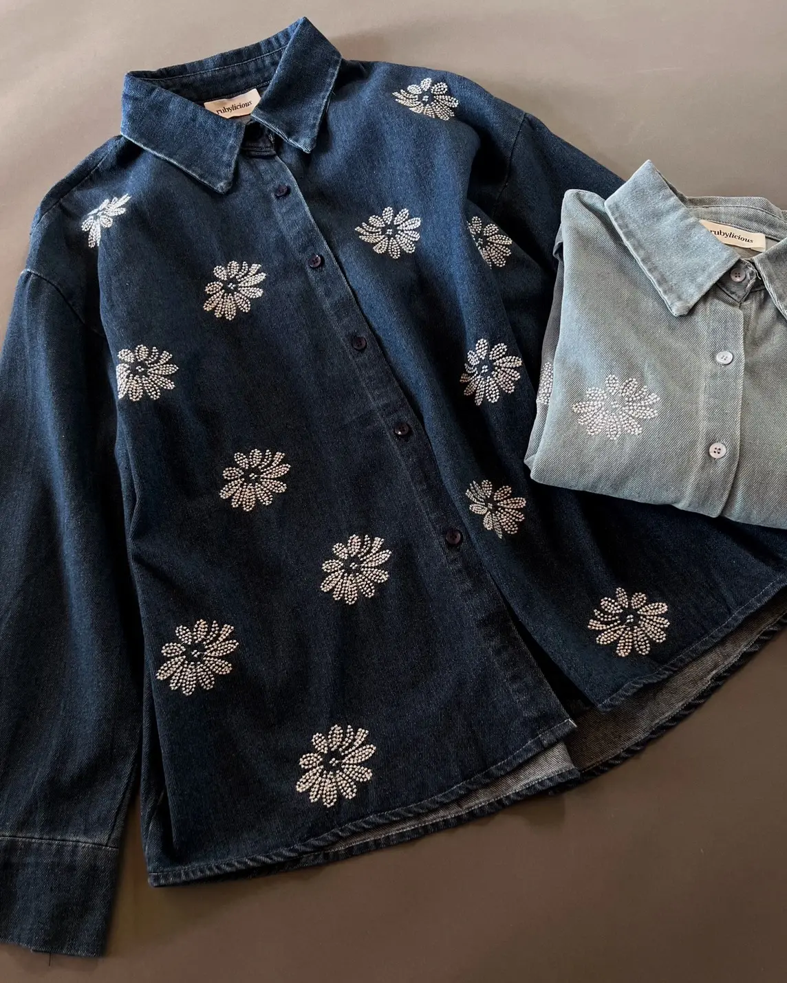 Stela Denim Shirt Kode 12L Dark Blue