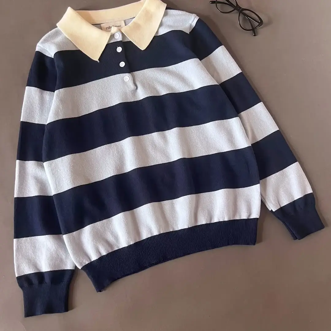 Novela Stripe Longsleeve Kode 164K Navy-Blue - Image 3