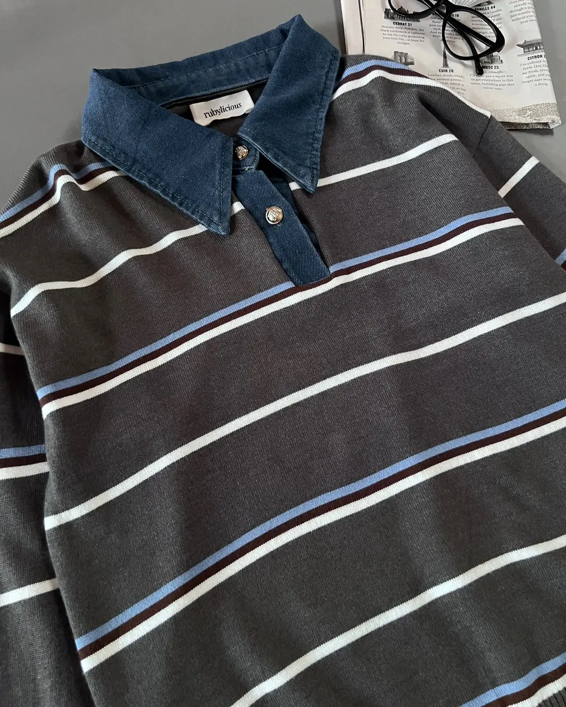 Fairela Stripe Longsleeve Dark Grey