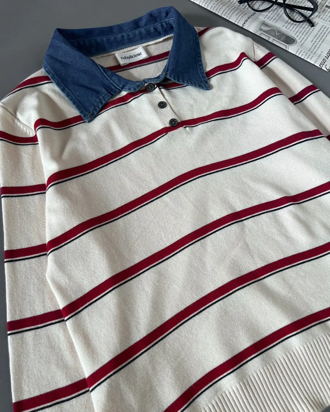 Givena Stripe Longsleeve Ivory - Image 2