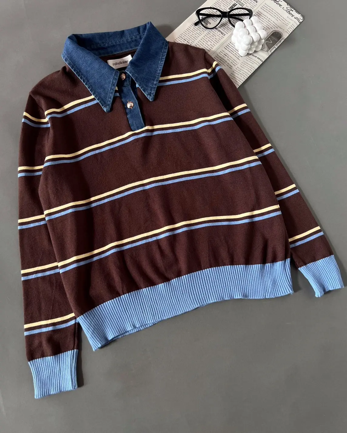 Hayle Stripe Longsleeve Brown - Image 2