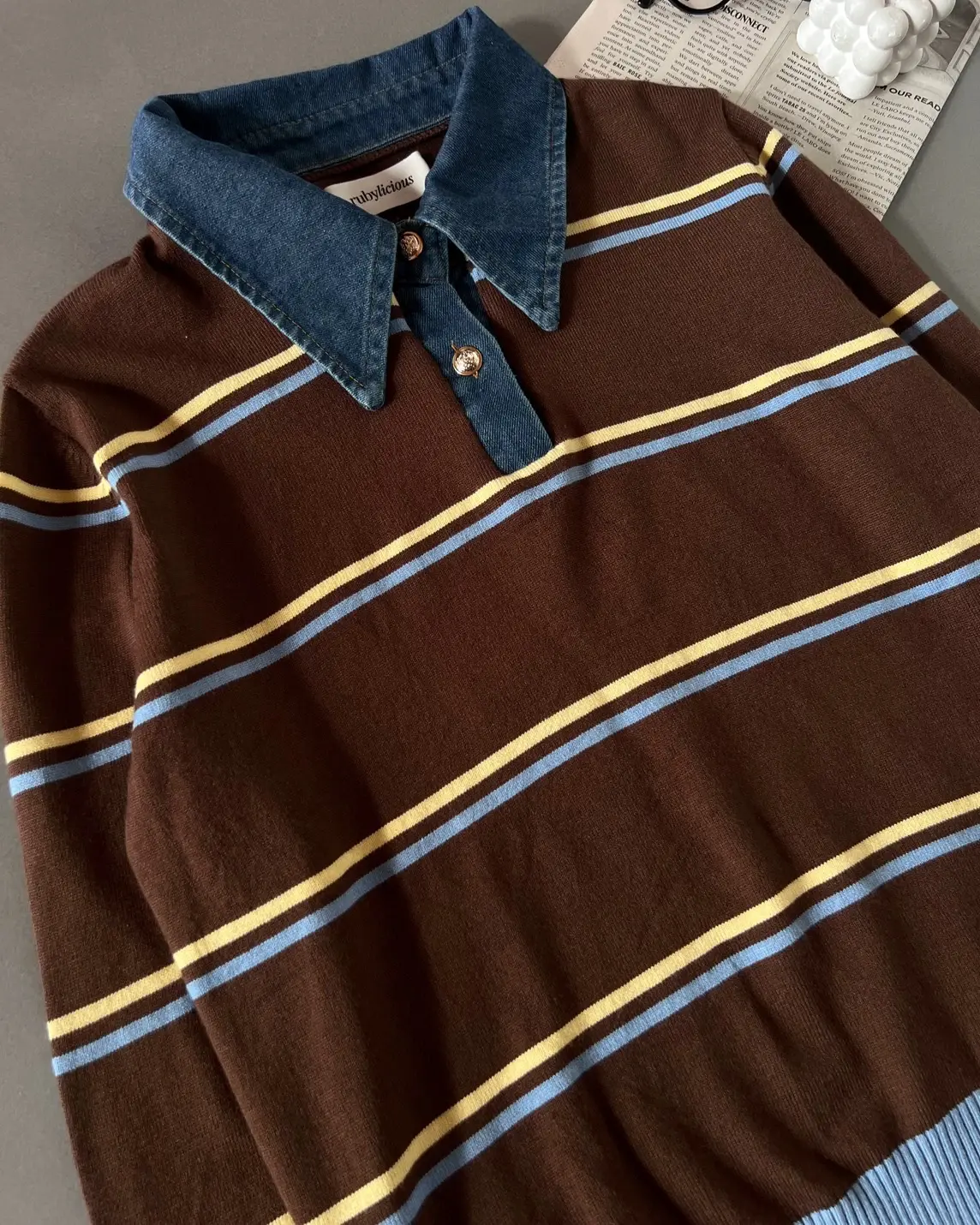 Hayle Stripe Longsleeve Brown