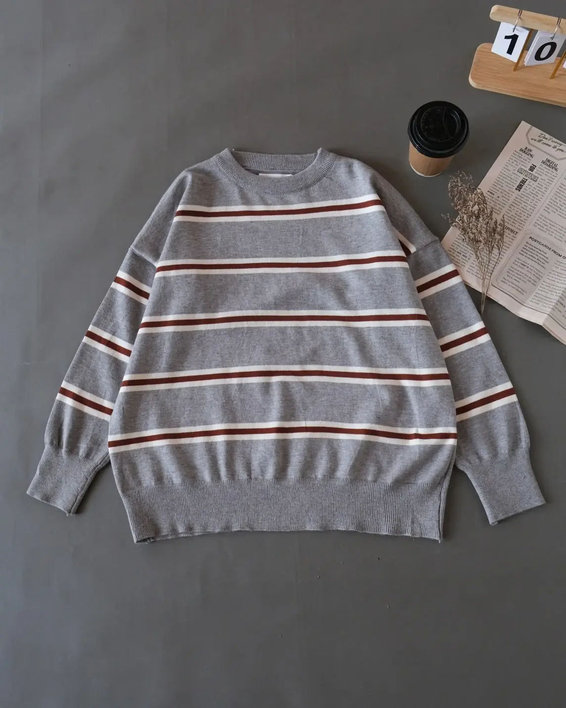 Hasera Stripe Longsleeve Kode 266L Grey