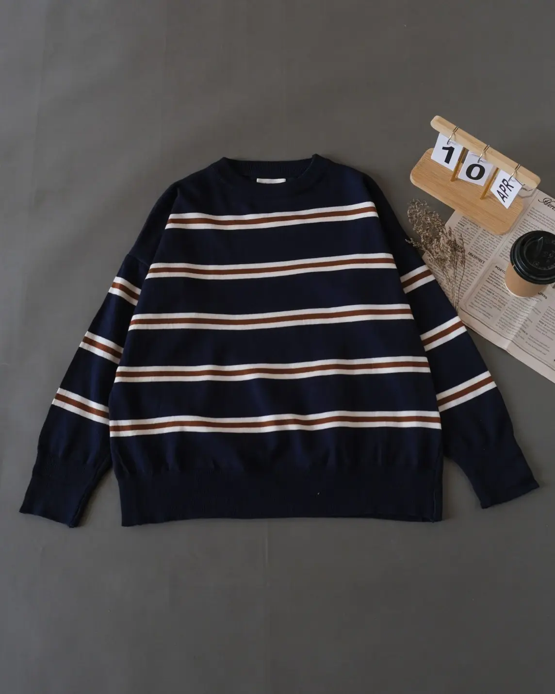 Hasera Stripe Longsleeve Kode 266L Navy