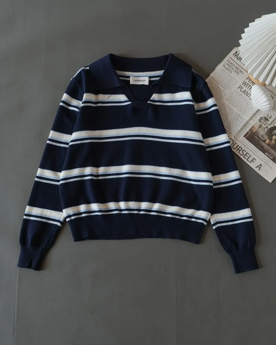 Jowela Stripe Longsleeve Kode 179K Navy