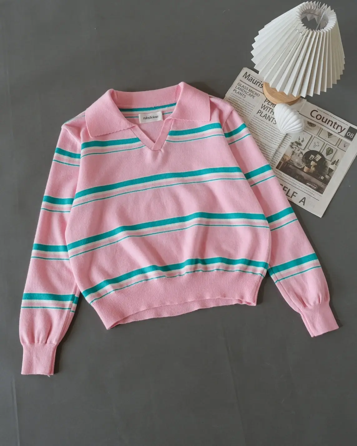 Jowela Stripe Longsleeve Kode 179K Pink
