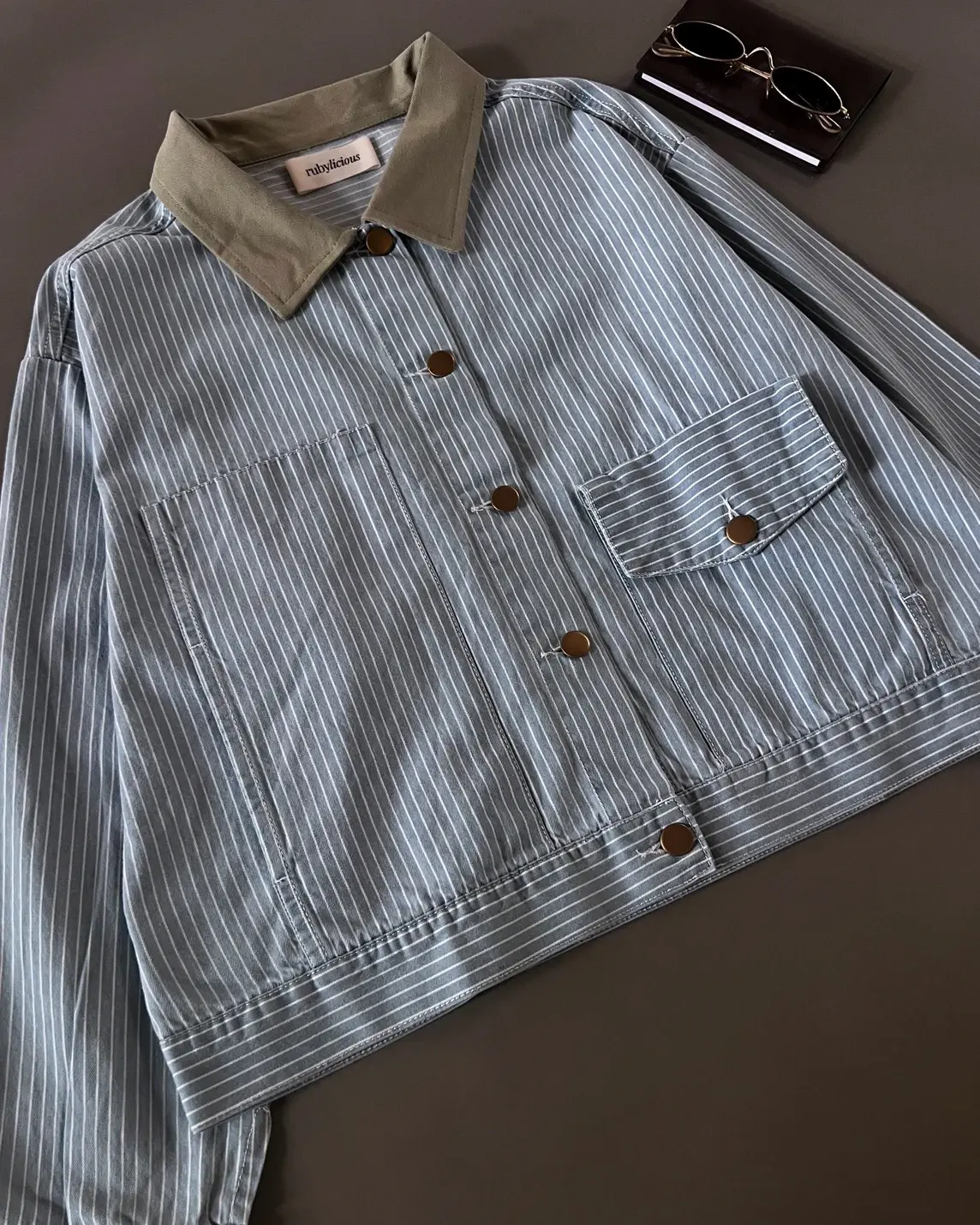 Alternative view of Sloane Denim Stripe Jacket Light Blue