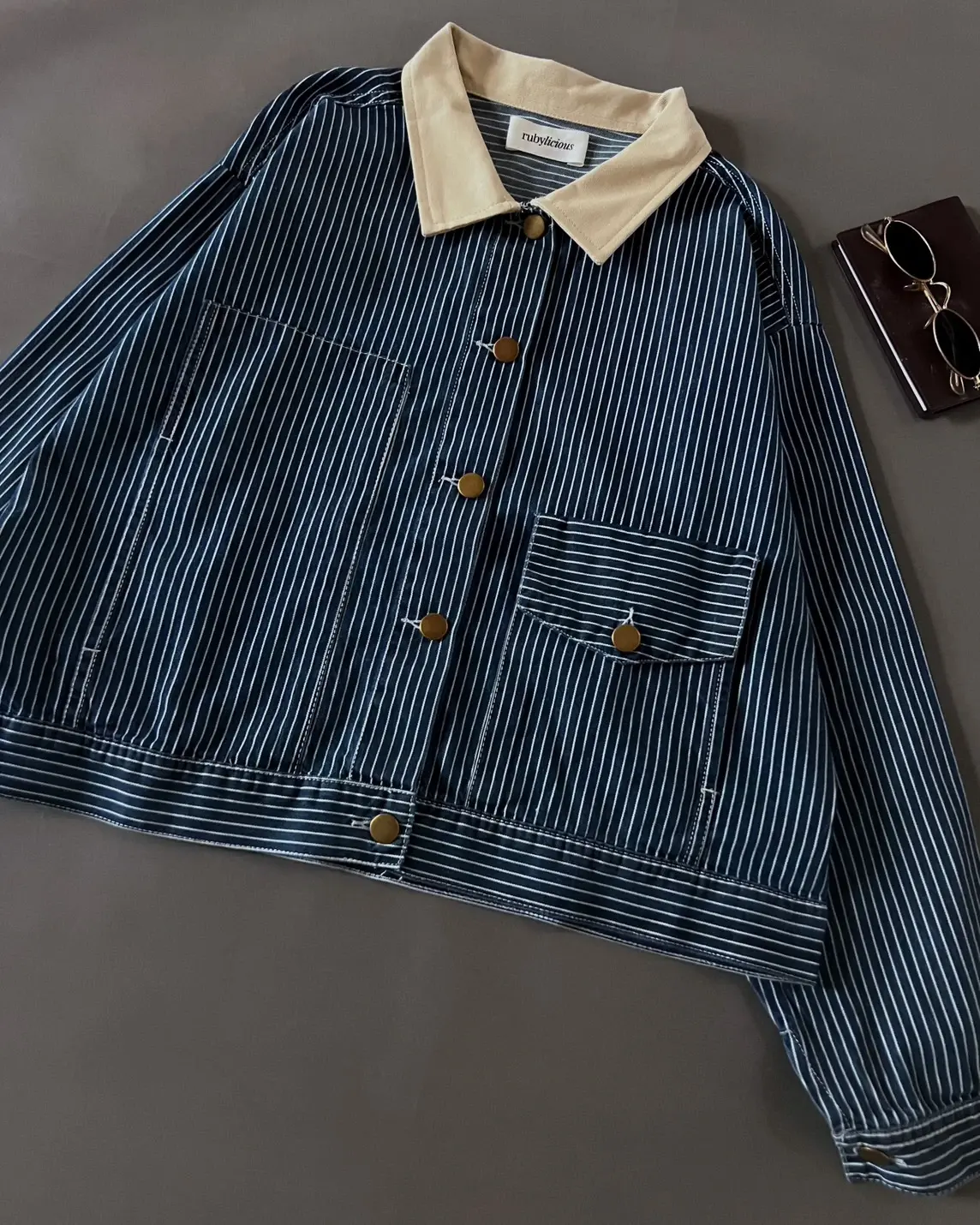 Alternative view of Sloane Denim Stripe Jacket Dark Blue