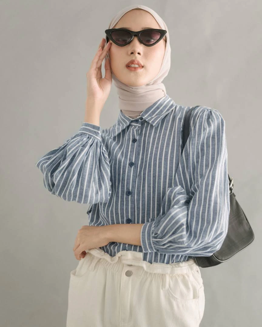 Saskhi Stripe Shirt Blue Denim