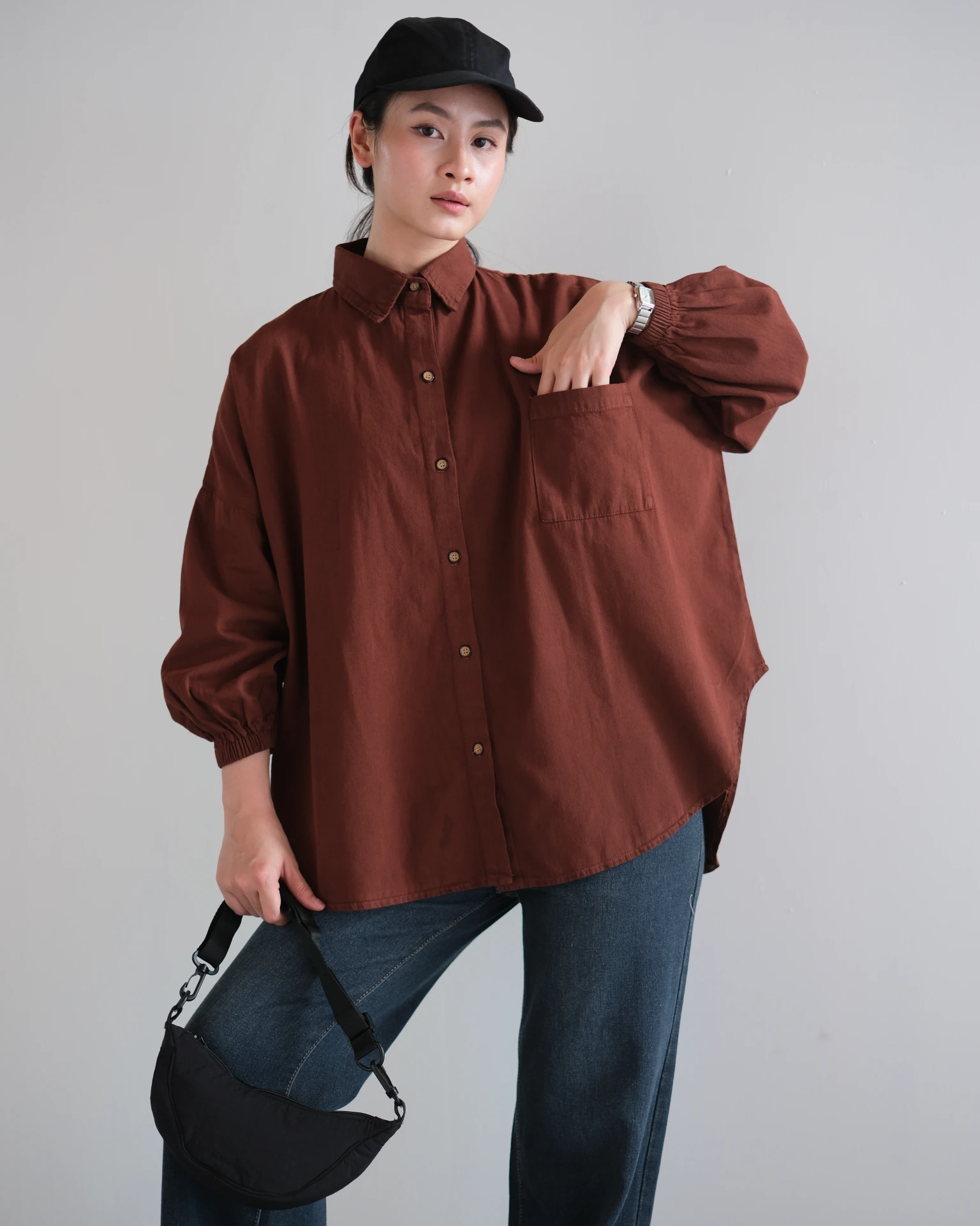 Alternative view of Jacira Denim Shirt Brick