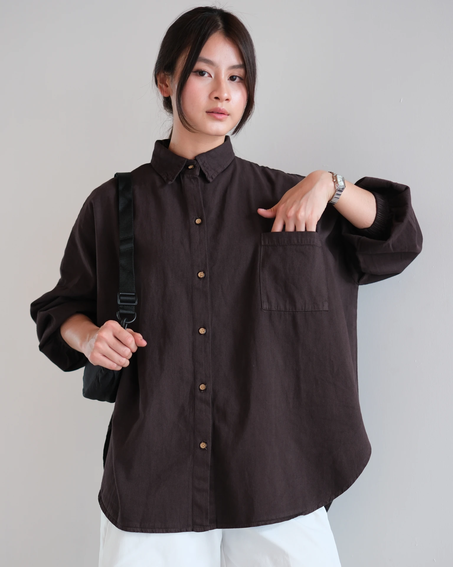 Alternative view of Jacira Denim Shirt Mahogany