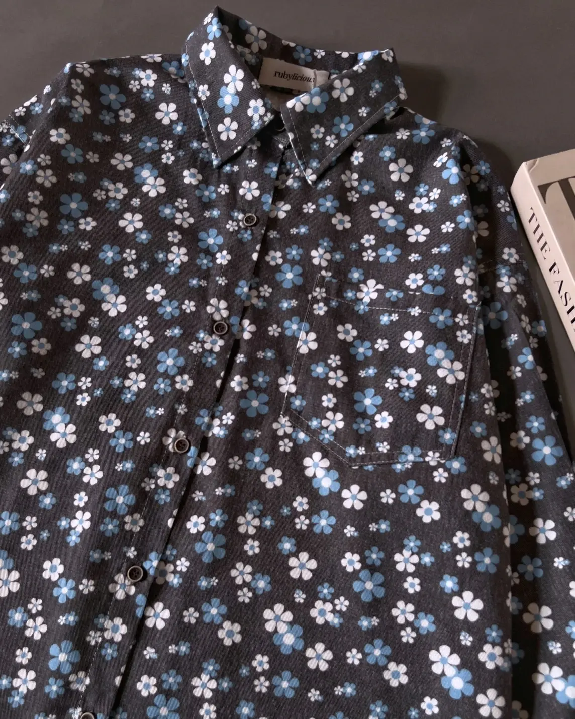 Jolina Denim Shirt Dark Grey
