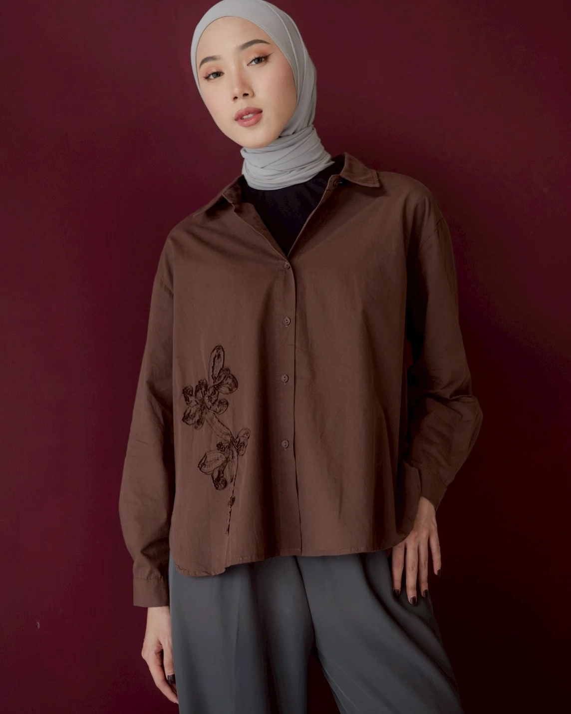 Janeta Shirt Kode 158M Coffee