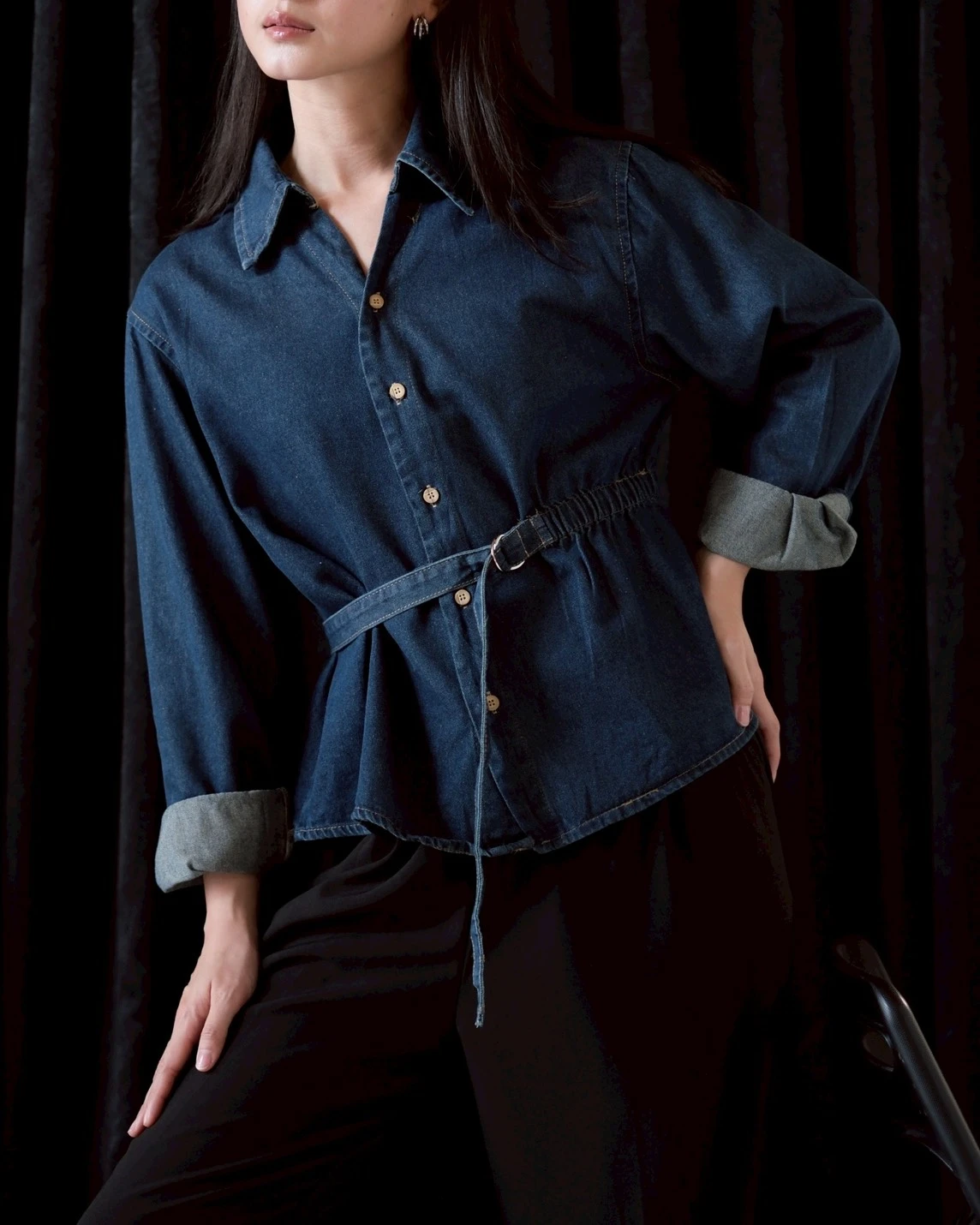 Jemora Denim Shirt Kode 150M Dark Blue - Image 2