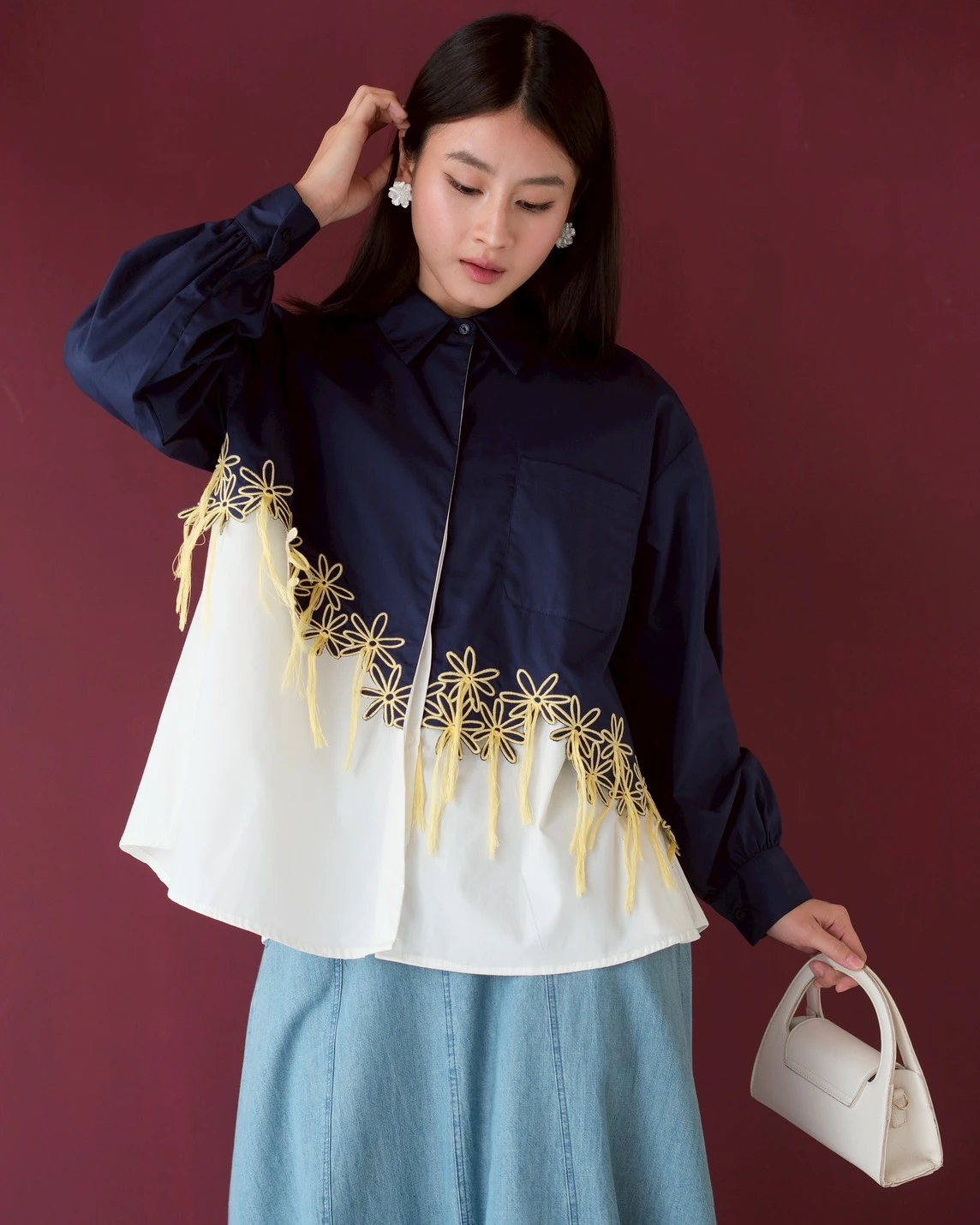 Alternative view of Kirara Shirt Kode 1487 Navy