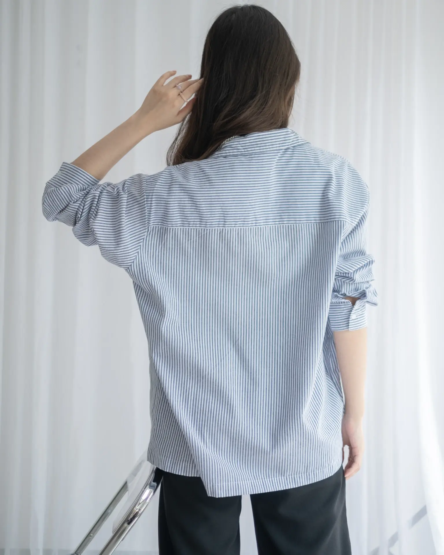 Malirha Oversize Shirt Navy - Image 3