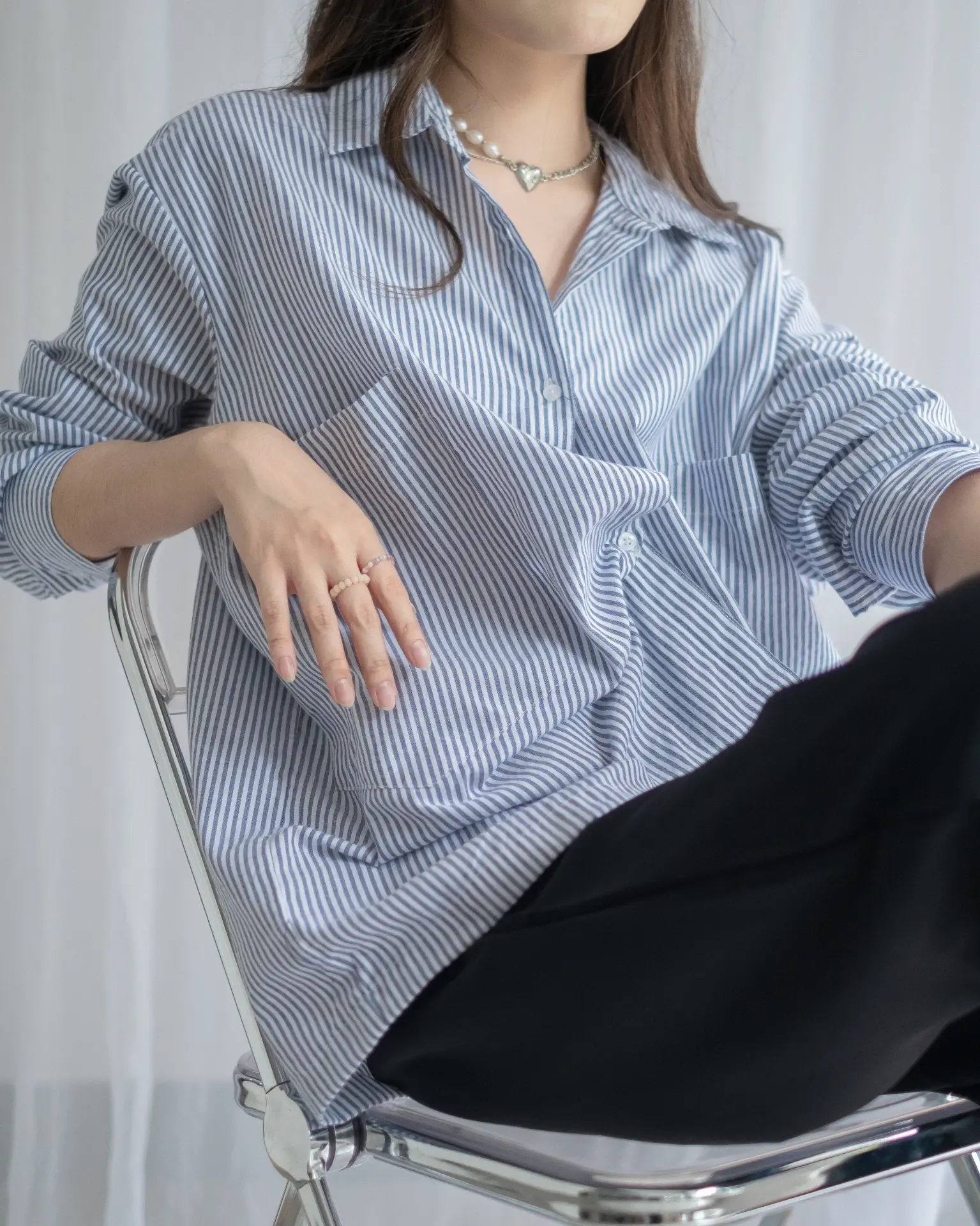 Malirha Oversize Shirt Navy