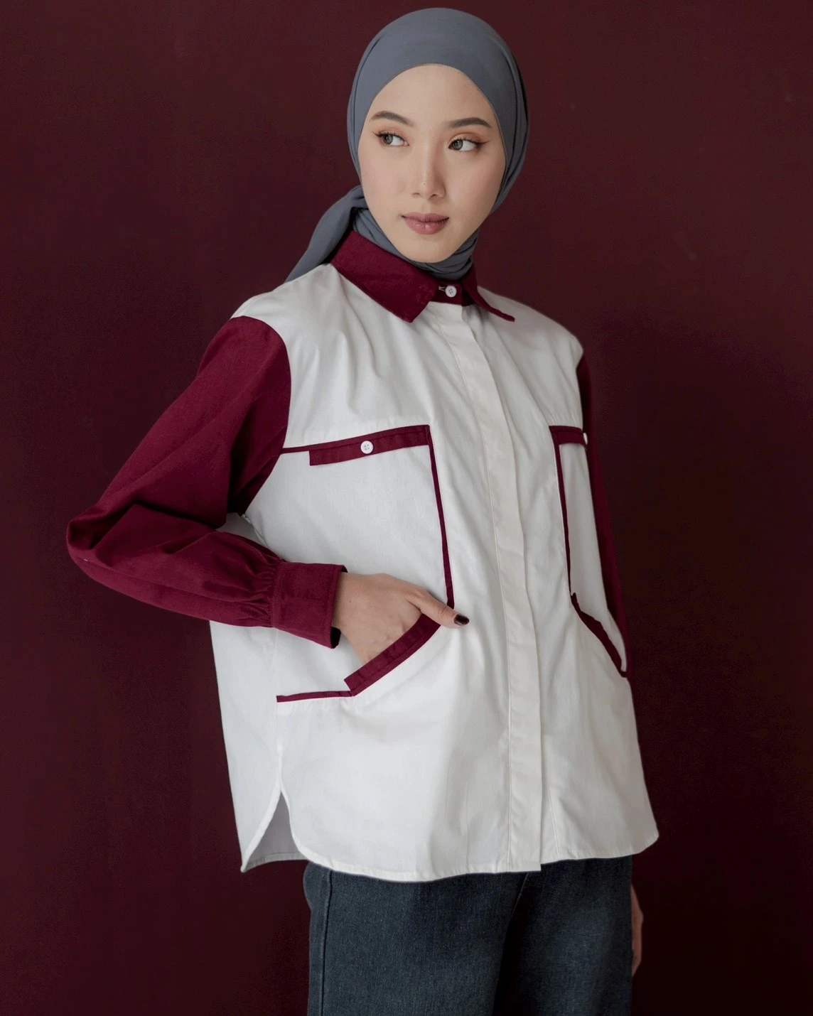 Alternative view of Marvie Shirt Maroon