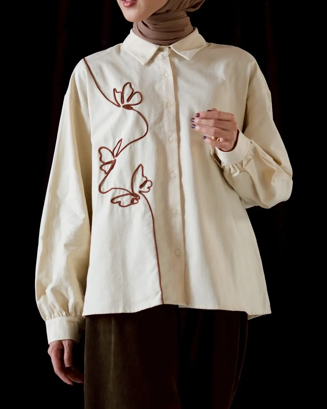 Papilon Shirt Kode 1489 Cream - Image 2