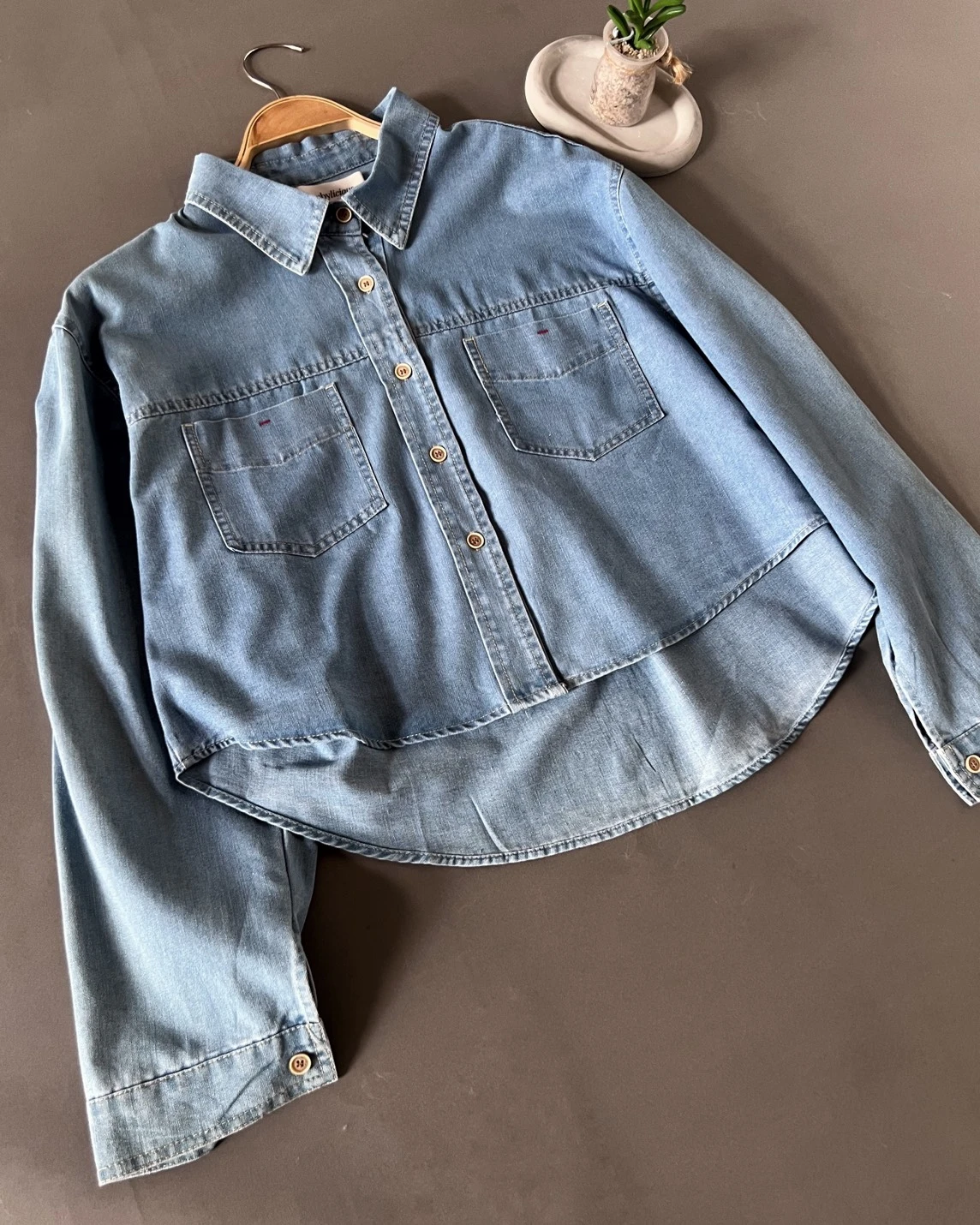Quezia Denim Shirt Light Blue