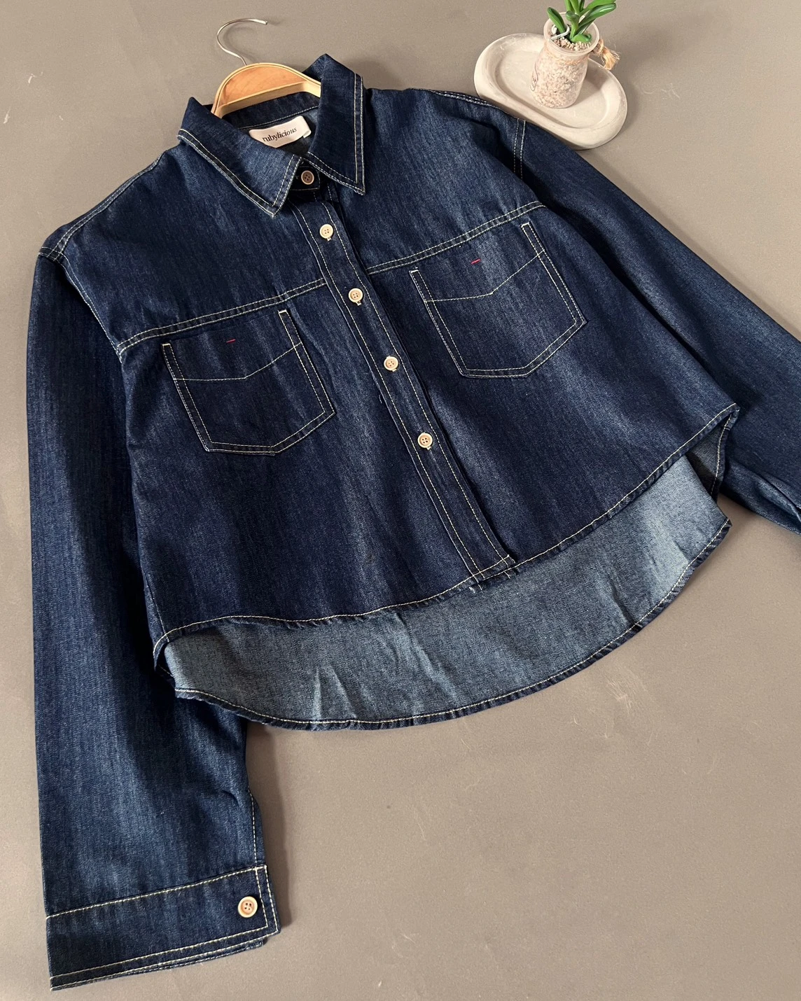 Quezia Denim Shirt Dark Blue - Image 2