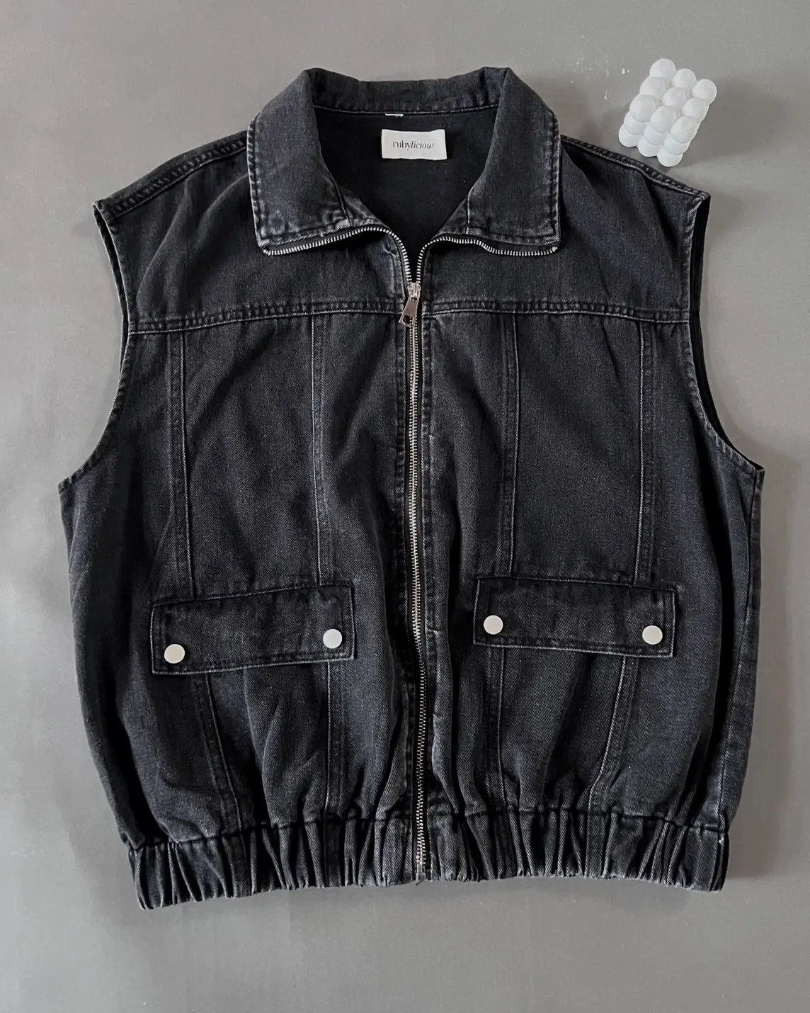 Rayela Denim Vest Kode 160M Misty Black
